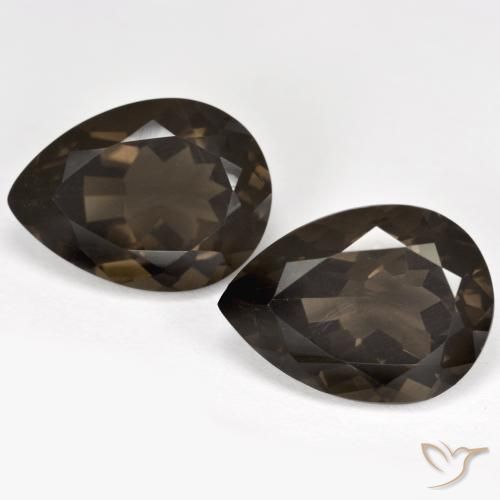 12.85ctw Naturel Brun Quartz fumé, En forme de poire, VS