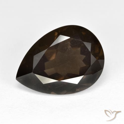 6.21ct Naturel Brun chocolat Quartz fumé, En forme de poire, VVS-VS