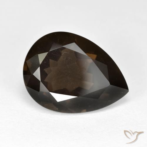 Quartz fumé Brun chocolat naturelle En forme de poire, 6.21 ct, VVS-VS