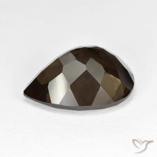 Quartz fumé Brun chocolat naturelle En forme de poire, 6.21 ct, VVS-VS