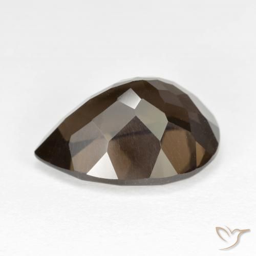 Quartz fumé Brun naturelle En forme de poire, 6.71 ct, VVS-VS