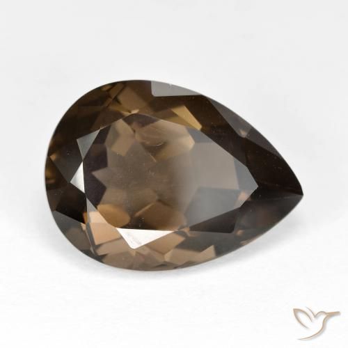 Quartz fumé Brun chocolat naturelle En forme de poire, 6.51 ct, VVS-VS