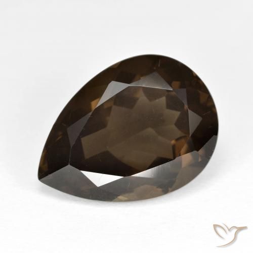 Quartz fumé Brun moyen naturelle En forme de poire, 6.79 ct, VVS-VS