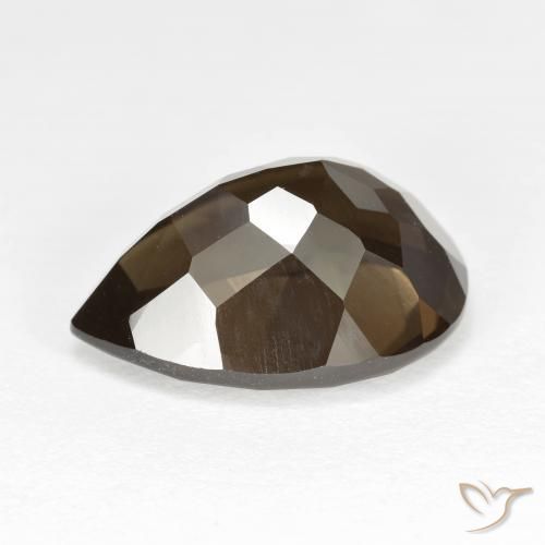 Quartz fumé Brun moyen naturelle En forme de poire, 6.79 ct, VVS-VS