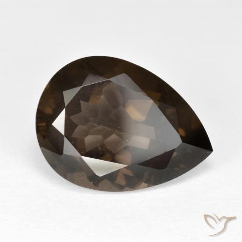 Quartz fumé Brun naturelle En forme de poire, 6.29 ct, VVS-VS