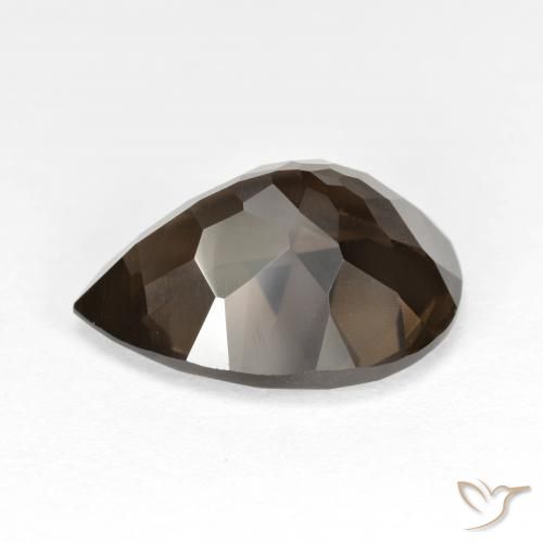 Quartz fumé Brun naturelle En forme de poire, 6.29 ct, VVS-VS