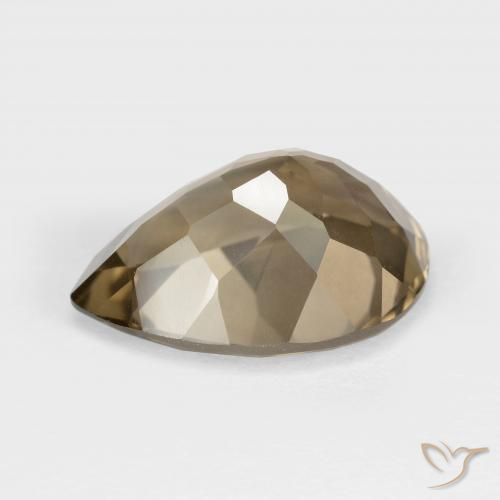 Quartz fumé Brun moyen-léger naturelle En forme de poire, 6.33 ct, VVS-VS