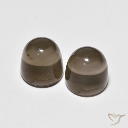 7.95ctw Naturel Marron foncé Quartz fumé, Tour, Transparent
