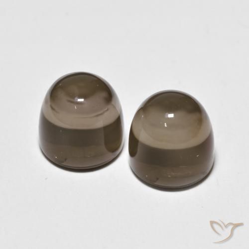 8.19ctw Naturel Marron chaud Quartz fumé, Tour, Transparent
