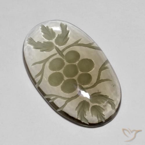 28.18ct Naturel Marron très clair Quartz fumé, ovale, Transparent