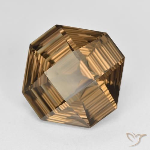 Quartz fumé Marron chaud naturelle Octogone / coupe Émeraude, 6.04 ct, VVS