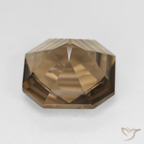 Quartz fumé Marron chaud naturelle Octogone / coupe Émeraude, 6.04 ct, VVS