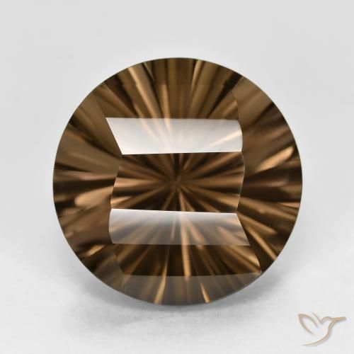 Quartz fumé marron naturelle coupe roude, 8,65 ct, VVS
