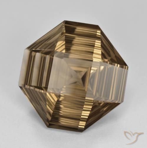 Quartz fumé Brun moyen-léger naturelle Octogone / coupe Émeraude, 13.25 ct, VVS