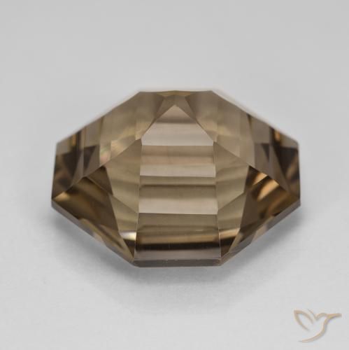 Quartz fumé Brun moyen-léger naturelle Octogone / coupe Émeraude, 13.25 ct, VVS