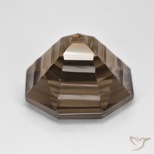 Quartz fumé Moka léger naturelle Octogone / coupe Émeraude, 14.22 ct, VVS