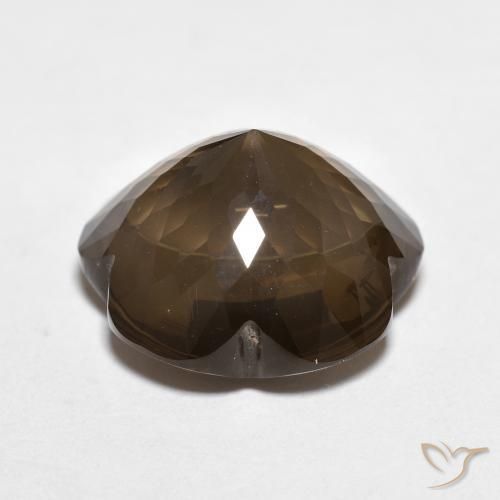 Quartz fumé Marron chaud naturelle Taille Fleur, 11.15 ct, Transparent