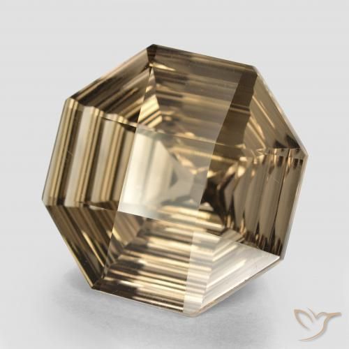 Quartz fumé Brun moyen-léger naturelle Octogone / coupe Émeraude, 13.59 ct, VVS