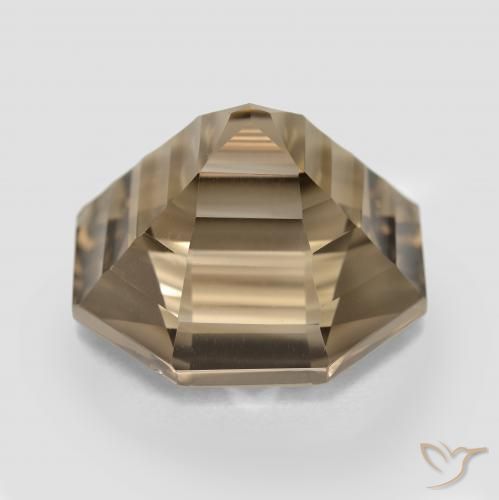 Quartz fumé Brun moyen-léger naturelle Octogone / coupe Émeraude, 13.59 ct, VVS