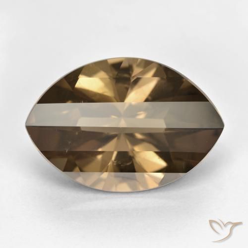 Quartz fumé Brun moyen-foncé naturelle Marquise, 10.50 ct, VVS-VS