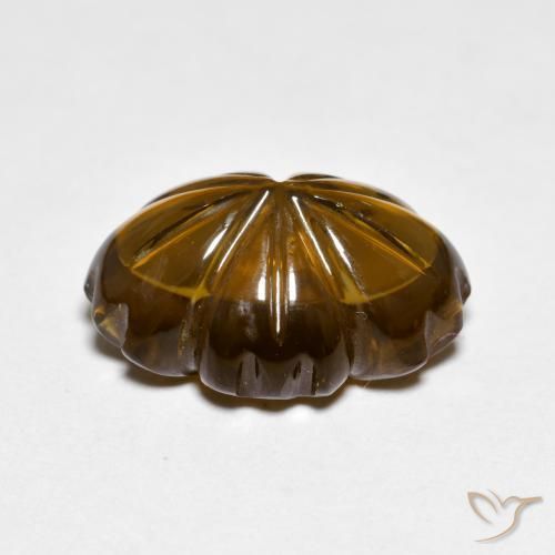 Quartz fumé Caramel brun naturelle Taille Fleur, 6.45 ct, Transparent