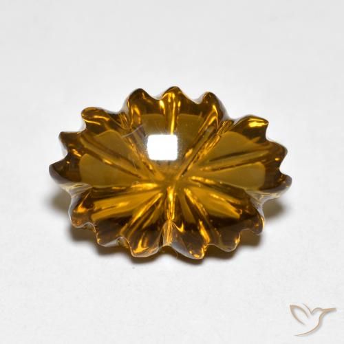 6.51ct Naturel Brun moyen-léger Quartz fumé, Taille Fleur, Transparent