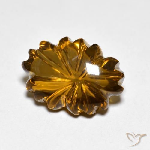 Quartz fumé Brun moyen-léger naturelle Taille Fleur, 6.51 ct, Transparent