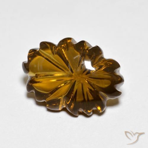 Quartz fumé Marron chaud naturelle Taille Fleur, 6.24 ct, Transparent