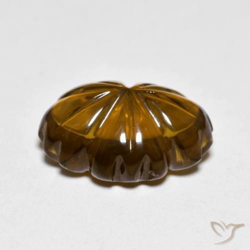 Quartz fumé Marron chaud naturelle Taille Fleur, 6.24 ct, Transparent