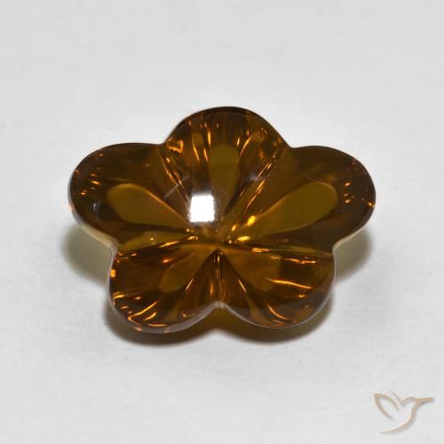 6.29ct Naturel Marron foncé Quartz fumé, Taille Fleur, Transparent