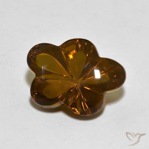 Quartz fumé Marron foncé naturelle Taille Fleur, 6.29 ct, Transparent