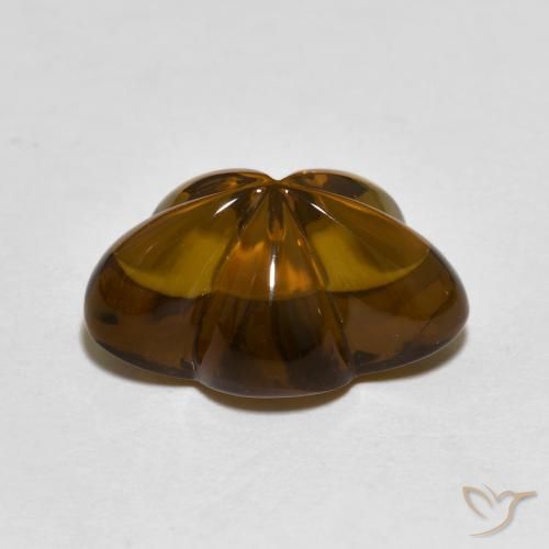 Quartz fumé Marron foncé naturelle Taille Fleur, 6.11 ct, Transparent
