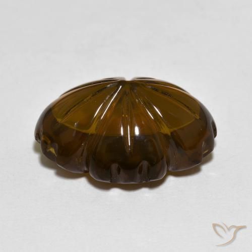 Quartz fumé Marron foncé naturelle Taille Fleur, 9.44 ct, Transparent