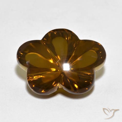 10.13ct Naturel Marron chaud Quartz fumé, Taille Fleur, Transparent