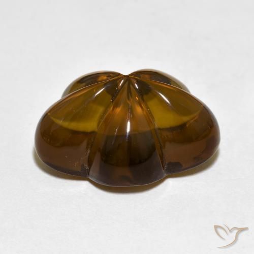 Quartz fumé Marron chaud naturelle Taille Fleur, 10.13 ct, Transparent