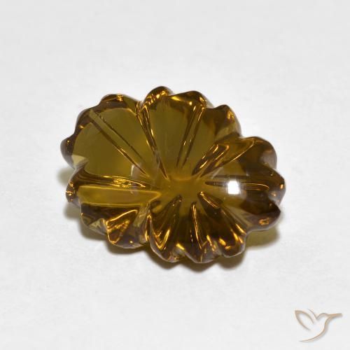 Quartz fumé Marron chaud naturelle Taille Fleur, 6.02 ct, Transparent