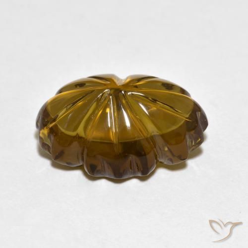 Quartz fumé Marron chaud naturelle Taille Fleur, 6.02 ct, Transparent
