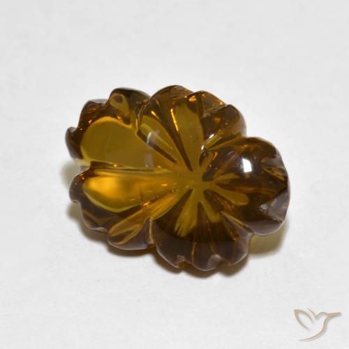 Quartz fumé Marron chaud naturelle Taille Fleur, 6.56 ct, Transparent