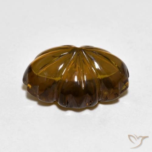 Quartz fumé Marron chaud naturelle Taille Fleur, 6.56 ct, Transparent