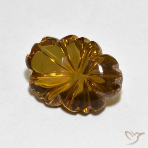 Quartz fumé Marron foncé naturelle Taille Fleur, 6.82 ct, Transparent