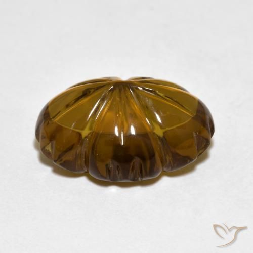 Quartz fumé Marron foncé naturelle Taille Fleur, 6.82 ct, Transparent