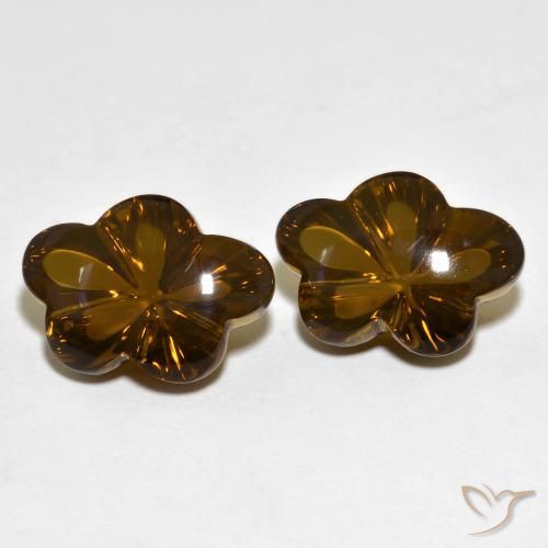 Shop natural 12.56ct Brun moyen-foncé Quartz fumé gems, Taille Fleur, from Brésil at GemSelect. In stock, global shipping!