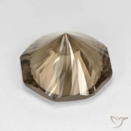 Quartz fumé Brun café léger naturelle Octogone / coupe Émeraude, 11.59 ct, VVS