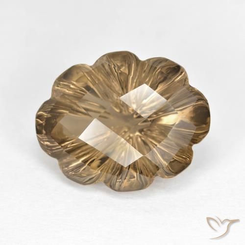 6.82ct Naturel Brun terreux léger Quartz fumé, Taille Fleur, VVS-VS