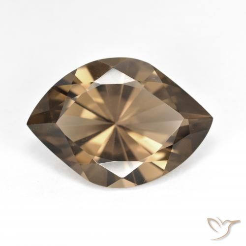 6.89ct Naturel Brun moyen-léger Quartz fumé, Marquise, VVS