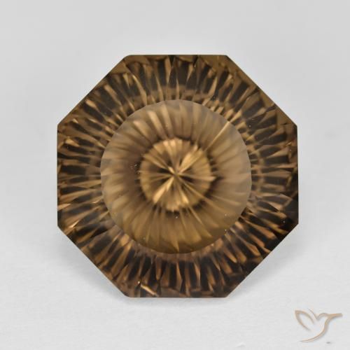 8.58ct Naturel Marron clair Quartz fumé, Taille émeraude, VVS-VS