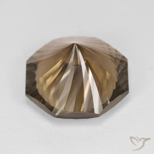 Quartz fumé Marron clair naturelle Octogone / coupe Émeraude, 8.58 ct, VVS-VS