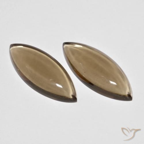 12.41ctw Naturel Marron clair Quartz fumé, Marquise, Transparent