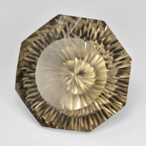 Quartz fumé marron naturelle taille émeraude, 17,73 ct, VVS-VS