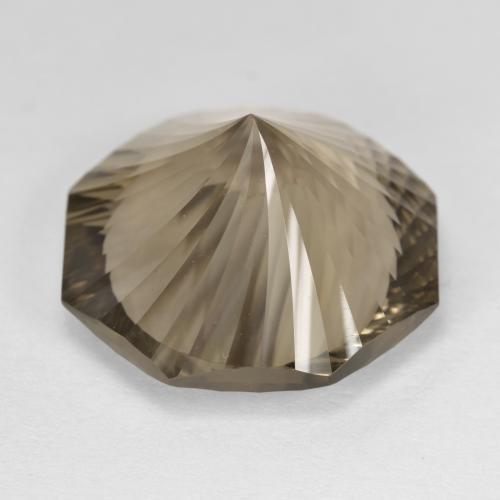 Quartz fumé marron naturelle taille émeraude, 17,73 ct, VVS-VS